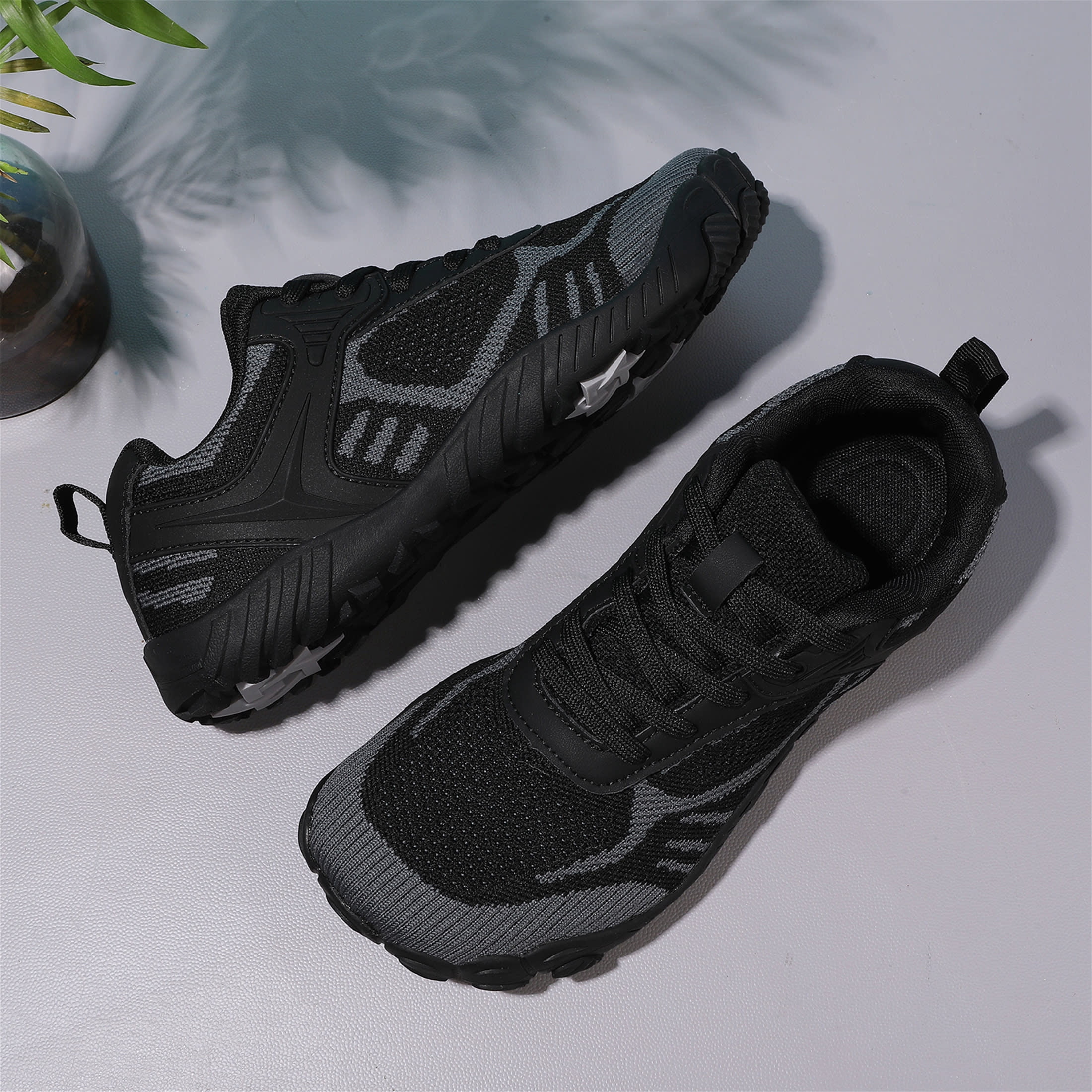 LASUDRAA Men Women Wide-Foot Barefoot Hiking Shoes, Lightweight Fly-Woven Trail Sneakers with Anti-Slip Sole for Walking & Fitness