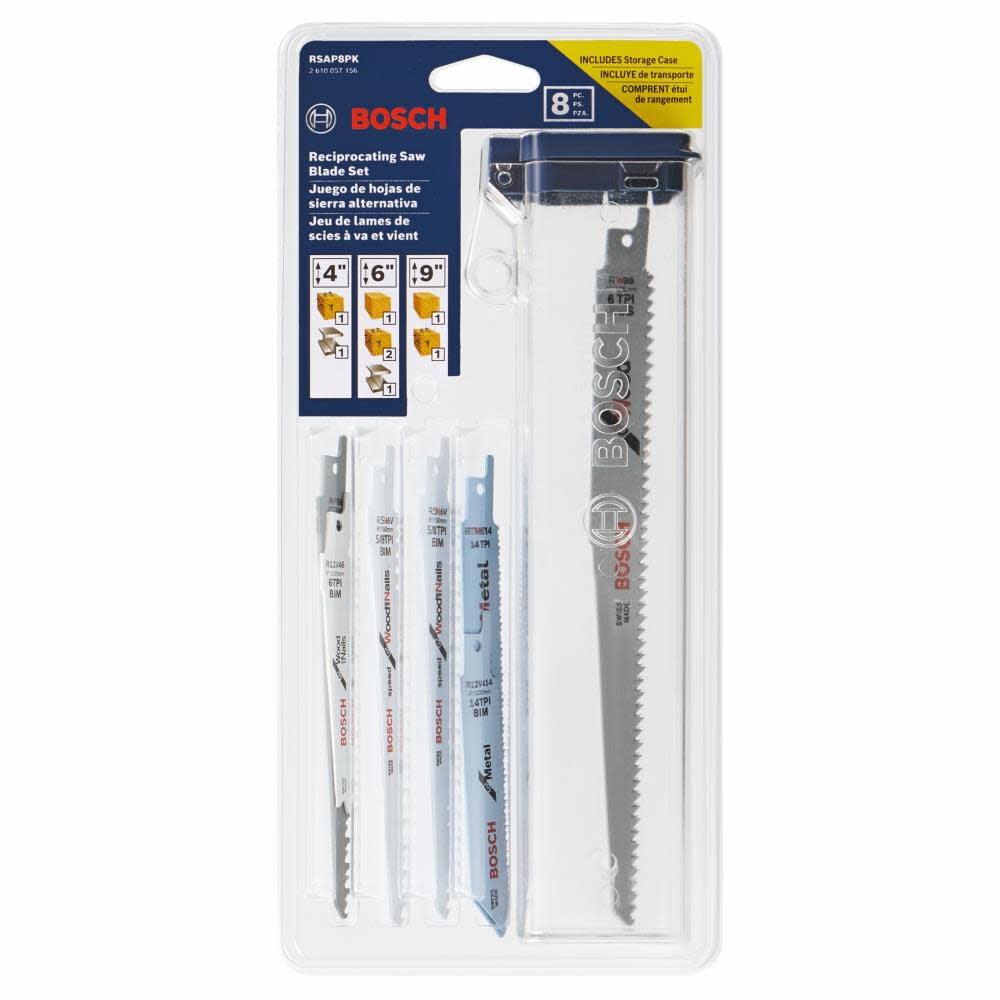 Bosch All Purpose Reciprocating Saw Blade Set 8Pc