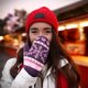 thumbnail image 5 of Manoplas para mujer mitones de invierno con forro de sherpa para clima frío，Bla Rojo Verde, 5 of 5