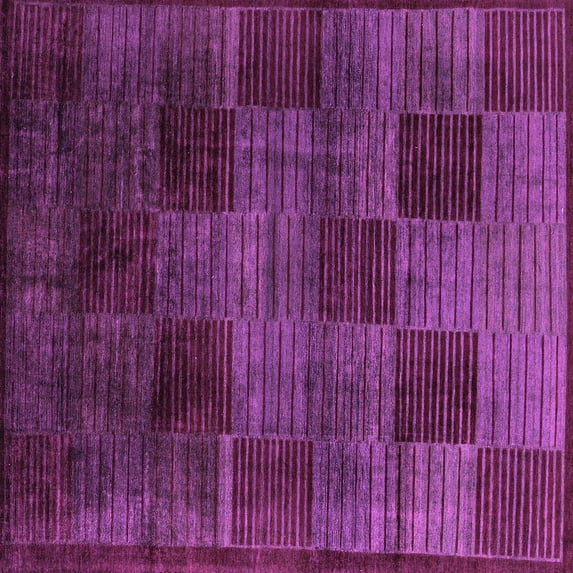 Ahgly Company Indoor Square Abstract Purple Modern Area Rugs, 7' Square