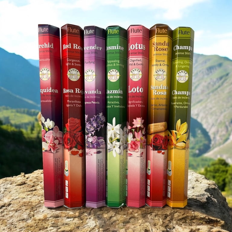 Flute Incense Sticks – Set of 7 (140 Sticks) – Exotic Floral