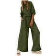 thumbnail image 2 of SDNall Womens Solid Color Round-Neck Elastic Waist Pockets Loose Jumpsuit, 2 of 8