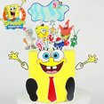thumbnail image 2 of Juego de 14 adornos para tartas de Bob Esponja, decoración para fiestas de cumpleaños infantiles, bonito dibujo animado de Patricio Estrellas, suministros para baby shower, 2 of 5