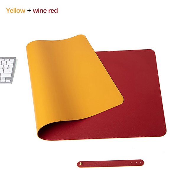 Daisyyozoid Pure Color Leather Mouse Pad Large Waterproof Desk Pad Home Office Laptop Leather Mouse Pad Writing Pad Double-sided