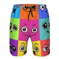 thumbnail image 4 of Kll Doodle Faces Emotions Men'S Casual Summer Beach Shorts Hawaiian Shorts With Pockets-Medium, 4 of 9