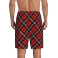 thumbnail image 2 of Mens Pajama Pants - Scottish Checkered Black Red Plaid Sleep Shorts Mens Pajama Shorts, Comfy Pj Pants for Mens Lounge Shorts, 2 of 5