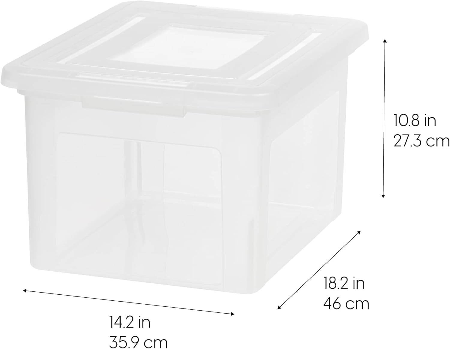 IRIS 35 Qt Plastic File Box with Lid, Clear, Letter/Legal photo 3