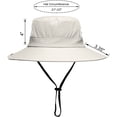 thumbnail image 4 of Womens Summer Sun Hat Beach Hats Wide Brim Outdoor UV Protection Hat Foldable Ponytail Bucket Cap, 4 of 5