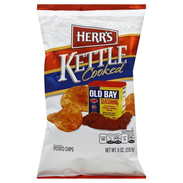 Herr's Kettle Cooked Potato Chips with Old Bay Seasoning, 8 Oz