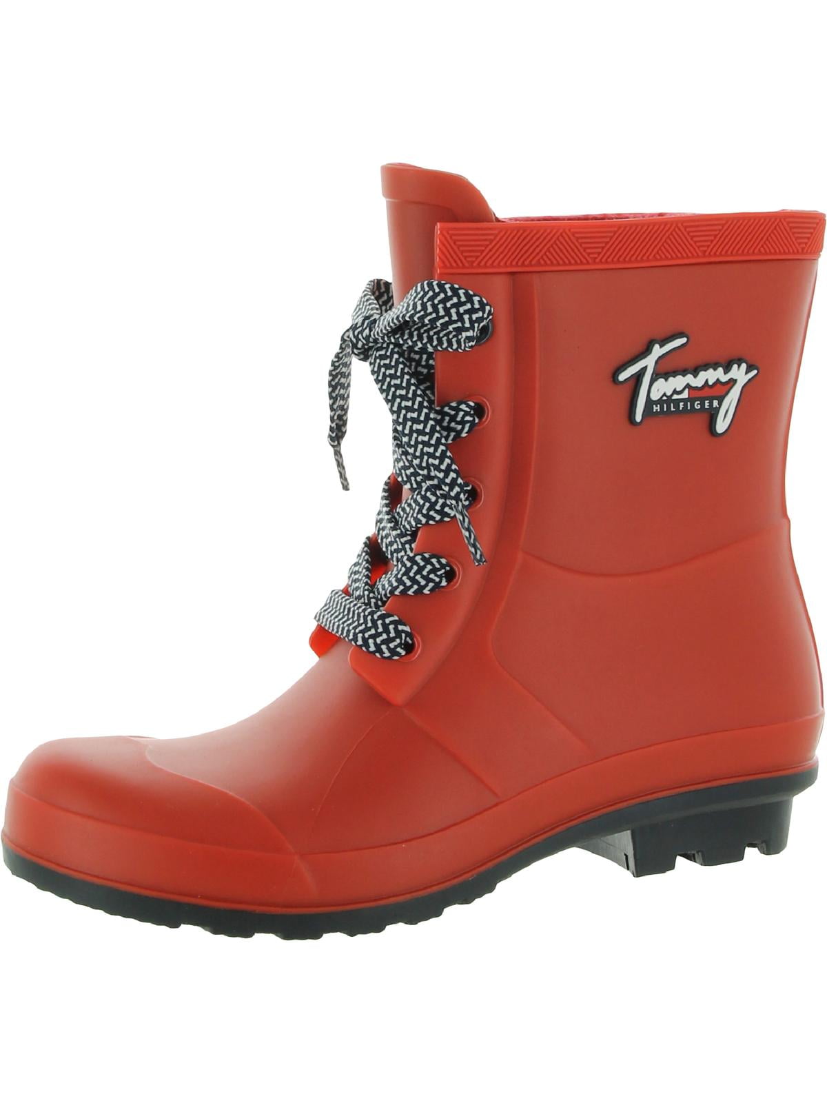 Tommy Hilfiger Womens Tamar Lace Up Wellies Rain Boots