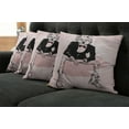 thumbnail image 2 of Ambesonne Indie Throw Pillow Cover 4 Pack, Hipster Wild Wolf Glasses, 16", Pale Pink Burgundy Black, 2 of 6