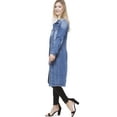 thumbnail image 4 of MixMatchy Women's Classic Distressed Long Denim Jacket Coat, 4 of 5