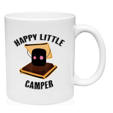 

Coffee Mug Happy Little Camper Smore White Cup Funny Gift
