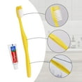 thumbnail image 5 of Disposable Toothbrush with Toothpaste Set Pack of 130,Hollow Yellow Individually Wrapped Manual Travel Toothbrush Kit in Bulk Toiletries for Adults,Kids,Hotel,Charity,Homeless,Nursing Home, 5 of 6