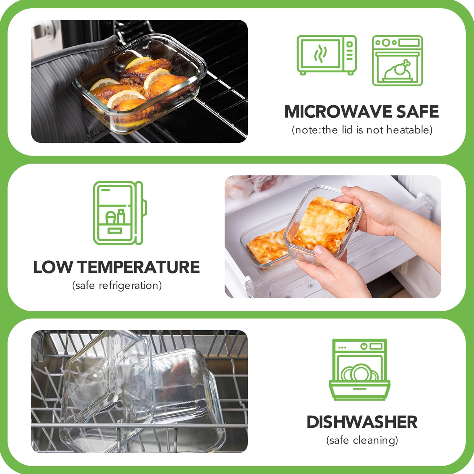 Asnews 8Pack Glass Food Storage Containers Set, Glass Meal Prep Containers with Lids, Airtight Bento Boxes, for Microwave, Oven, Freezer and Dishwasher Safe, Blue