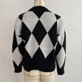 thumbnail image 6 of Rrxhxhs Cardigan Sweaters for Women Argyle V-Neck Knit Button Front Long Sleeve Cropped Vintage Casual Layering Top, 6 of 9