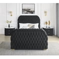 thumbnail image 6 of Modern Faux Marble Top Nightstand with Fabric Upholstery & 2 Drawers, 6 of 7