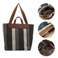 thumbnail image 4 of Bolsos Hobo Tipo Cubo Con Hombro A Rayas para Mujer Gran Capacidad (), 4 of 9