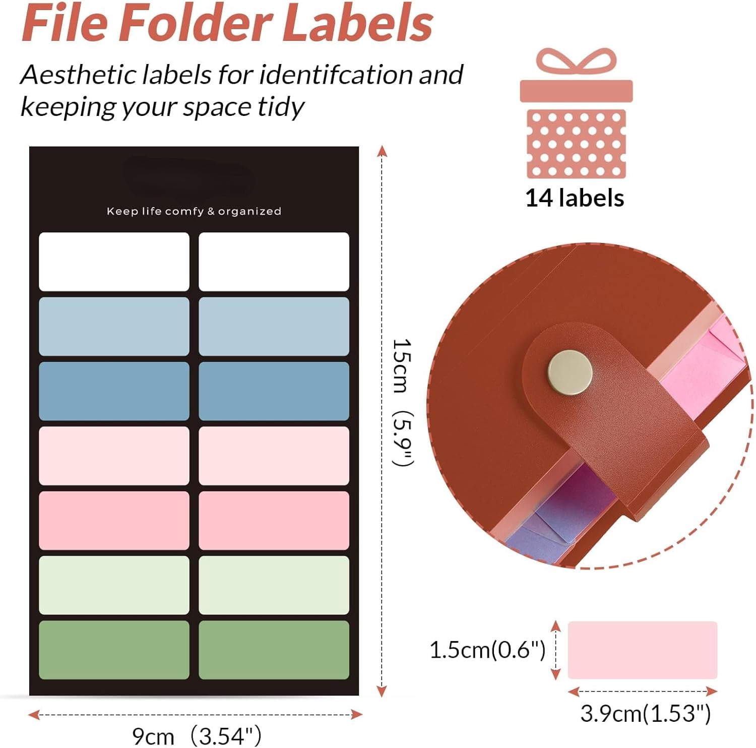 PrimeCook Shop File Folder with Labels, Accordion File Organizer with 8 Pockets, Portable Document Organizer, A4 Letter Size, Paper Organizer for Office, Brown