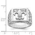 thumbnail image 2 of Solid 925 Sterling Silver Men's CZ Cubic Zirconia Fleur de lis Anniversary Ring Band Size 12, 2 of 3