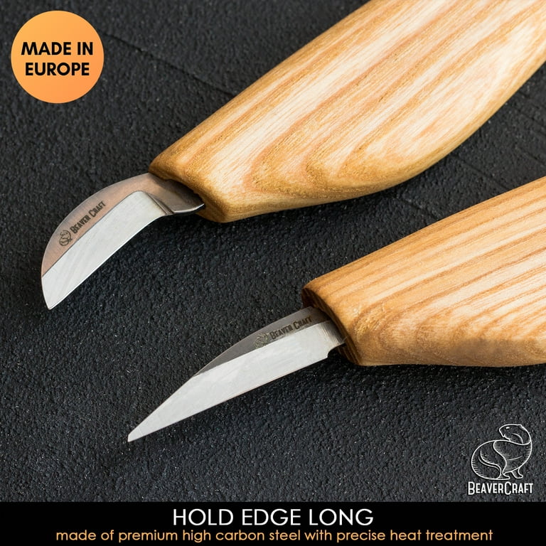  BeaverCraft Wood Carving Knife Kit for Beginners S55 Chip Carving  Knives Woodworking Wood Carving Tools Set Carve Widdling Knife Kit Detail  Whittling Knife Set Wood Carving Kit Hobbies for Men (3) 