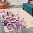thumbnail image 2 of Dragonfly Decorative Rug, Nature Plants Grass with Wildflowers with Paintbrush Effects Print Art, Quality Carpet for Bedroom Dorm and Living Room, 6 Sizes, Dark Purple, by Ambesonne, 2 of 4