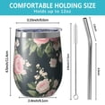 thumbnail image 5 of 12oz Stemless Wine Tumblers Pioneer Flower Vacuum Insulated Stainless Steel Travel Tumbler Cups Mug with Lid and Straw for Champaign,Cocktail,Beer with Cleaning Brush, 5 of 5
