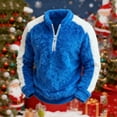 thumbnail image 2 of UTSJKR Fleece Quarter Zip Pullover Women Oversized Colorblock Cute Christmas Sweatshirt Comfy Sherpa Mock Neck Sweatshirts Blue S, 2 of 7