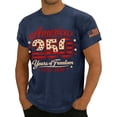 thumbnail image 3 of Trgacdwlo S-4XL 250th Anniversary USA 1776-2026 Flag Print Short Sleeve Mens Shirts Big and Tall Independence Day Red White and Blue Mens Fourth of July Shirt Blue XL, 3 of 4