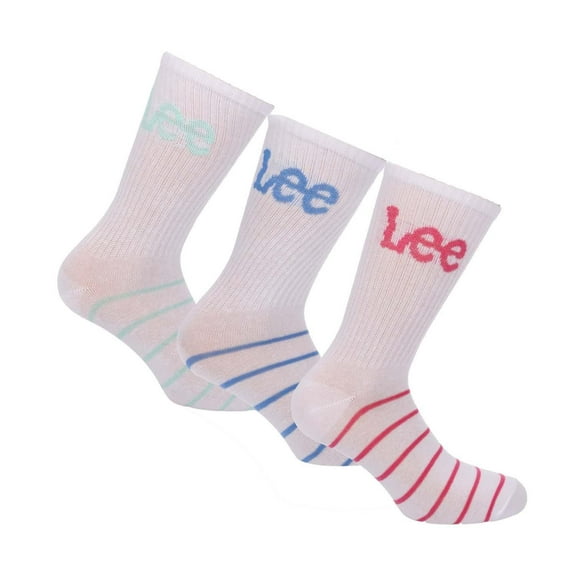 Lee Womens Contrast Striped Sports Socks (Pack of 3)