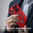 thumbnail image 4 of Feishell for iPhone 16 Pro Armor Case Stand, [Compatible with MagSafe] Military Grade Drop Protection Rugged Shockproof Grip Hard Heavy Duty Bumper Car Magnetic Cover, Red, 4 of 10