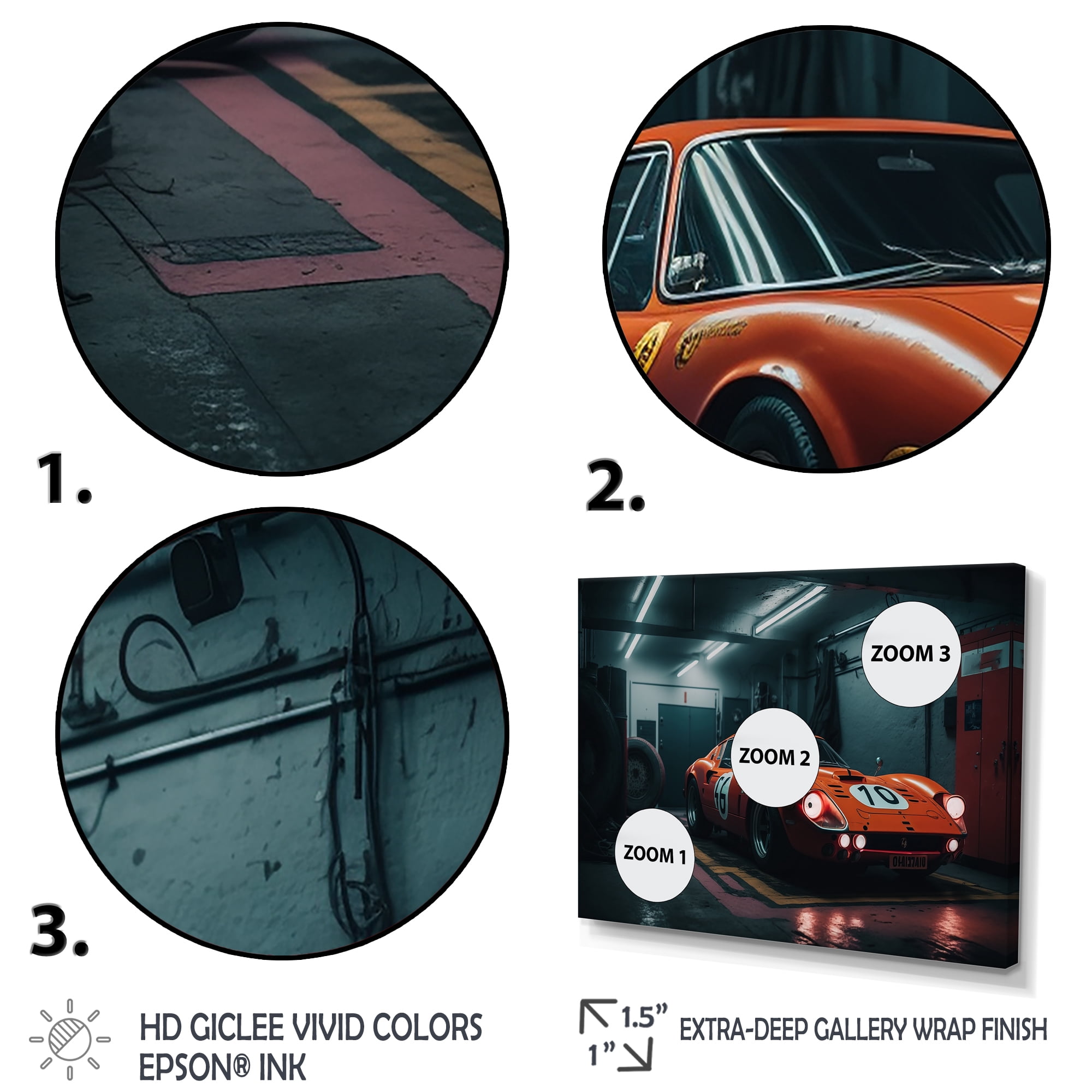 Designart Orange Exotic Car Photography Canvas Wall Art