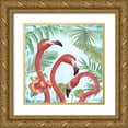 thumbnail image 1 of Phillips, Anita 12x12 Gold Ornate Wood Framed with Double Matting Museum Art Print Titled - Flamingos, 1 of 4