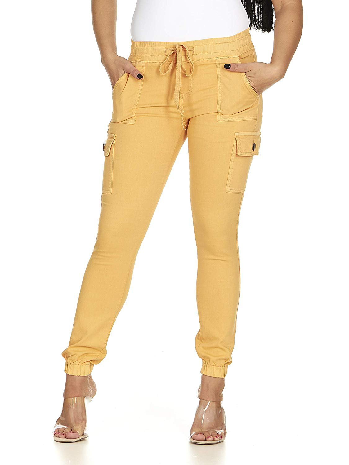 Cover Girl Junior's Plus Size Cargo High Waisted Slim Fit Solid Color Skinny  Drawstring, Apricot, 3X - Walmart.com
