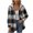 Black, variant on ZZkhGO Women's Plaid Hooded Button‑Front Cardigan Coat Long Sleeve Oversized Outerwear with Chest Pocket
