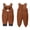 Coffee-a, variant on Baby Padded Winter Overalls Quilted Suspender Pants with 3D Bear Face Chest Front Zipper Fuzzy Ankle Cuffs Warm Coveralls for Boys Girls and Gift