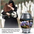 thumbnail image 3 of Blue & Pink Beautiful Flower Large Urns For Human Ashes Adult Female, Decorative Urns For Mother Ashes, Urns For Women Ashes, Cremation Urn For Human Ashes, Handcrafted Urn, Metal Urn -10inches, 3 of 5