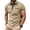 Khaki, variant on Yopmin Quarter Zip Shirt Short Sleeve Color Block Collared Shirts Leisure Zipper Tee Slim Fit for Travel