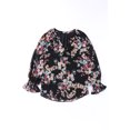 thumbnail image 2 of ABPHQTO Blusa de gasa negra con estampado de flores silvestres para mujer, 2 of 5