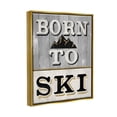 thumbnail image 3 of Stupell Industries Born To Ski Mountain Sign Graphic Art Metallic Gold Floating Framed Canvas Print Wall Art, Design by Livi Finn, 3 of 6