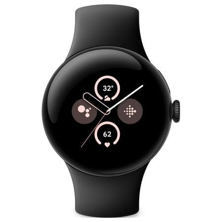 Google Pixel Watch 2 with the Best of Fitbit and Google - Heart Rate Tracking, Stress Management, Safety Features - Android Smartwatch - Matte Black Aluminum Case - Obsidian Active Band - Wi-Fi