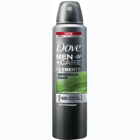 2 Pack Dove Mens+Care Elements Minerals + Sage Antiperspirant Deo Spray