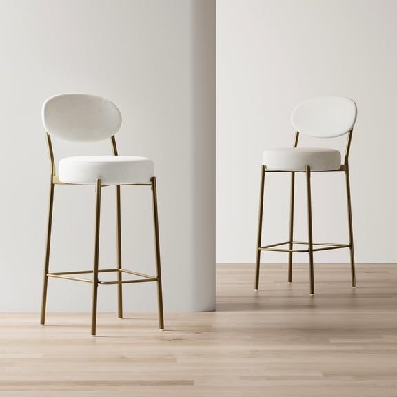 29'' Bar Stools with Oval Backrest and Footrest / Versatile Seating for Commercial Spaces