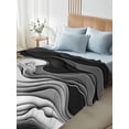 thumbnail image 5 of Twin XL Flat Sheet 66"x102", Black Grey Ombre Soft Lightweight Bedding Flat Sheets Only, Abstract Modern Geometric Moire Art Brushed Microfiber Top Bed Sheet, Breathable StainResistant Bedsheets, 5 of 9