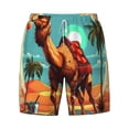 thumbnail image 4 of Lsque Mens Swim Trunks Cool Camel Oasis Vibes Pattern - Bathing Suit Compression Liner - Beach Swim Shorts Swimwear - (S-3XL) - Stretch Quick Dry -Medium, 4 of 9
