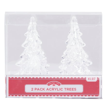 Holiday Time Acrylic Tree, 2 Pack