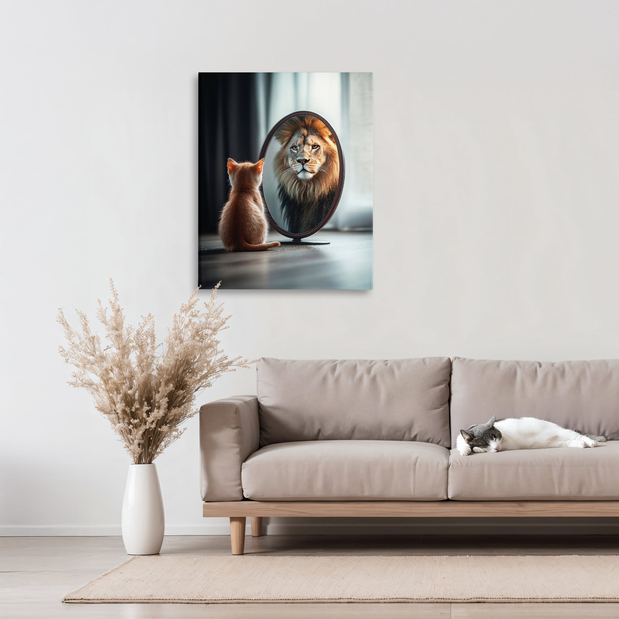 Stupell Industries Kitten Becomes Lion Illusion Canvas Wall Art, design by Scott Stulberg