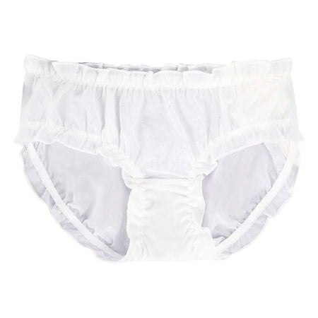 QYZEU Womens Panties Briefs High Cut Briefs for Women Pure Desire Wind Mesh Breathable Flower Bud Large Fashion Triangle Pants Comfortable Panties White L