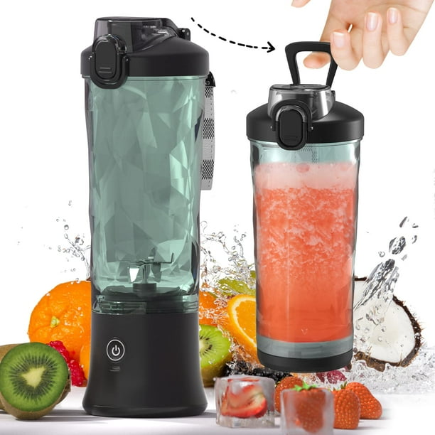 Licuadora portátil, licuadora de tamaño personal para batidos y batidos con mini licuadora de 6 hojas, 20 onzas para cocina, hogar, viajes