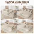 thumbnail image 4 of Sunmthink 79" Sofa Bed Convertible Boneless Couch Corduroy Modular Couch Bed with Fixed-Shape Frame & Removable Armrests for Living Room, Bedroom, White, 4 of 7